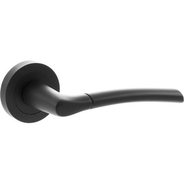 STATUS Indiana Lever Door Handle on Round Rose (Pair)