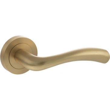 STATUS Texas Lever Door Handle on Round Rose (Pair)