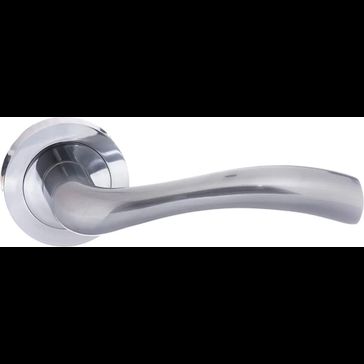 STATUS Texas Lever Door Handle on Round Rose (Pair)