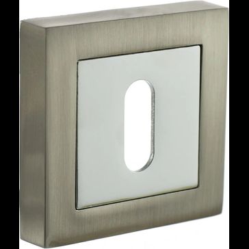 STATUS Key Escutcheon on S4 Square Rose (Pair)
