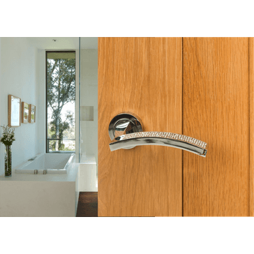 Senza Pari Crystal Lever Door Handle on Round Rose (Pair) alternative