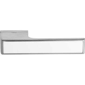 Tupai Rapido VersaLine Tobar Lever Door Handle with White Decorative Plate (Pair)