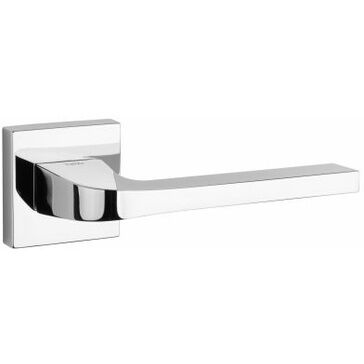 LIMITED EDITION Tupai Rapido CurvaLine Valbona Lever Door Handle on Square Rose - Bright Polished Chrome (Pair)