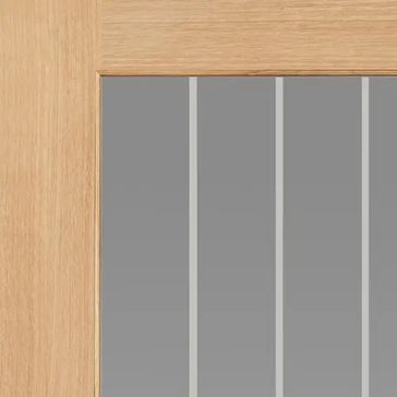 JB Kind Thames Unfinished Oak 1/2 Light Glazed Internal Door alternative
