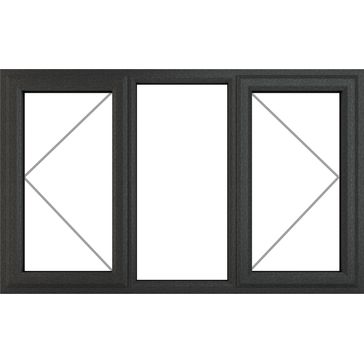 Crystal Left/Right Side Hung Fixed Centre uPVC Clear Double Glazed Window - Grey alternative