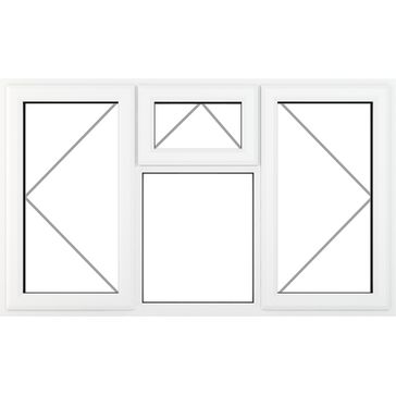 Crystal Left/Right Side Hung Top Opener Over Fixed Centre Light uPVC Clear Double Glazed Casement Window - White alternative