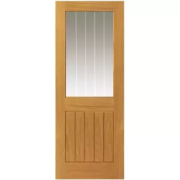 JB Kind Thames Pre-Finished Oak 1/2 Light Glazed Internal Door