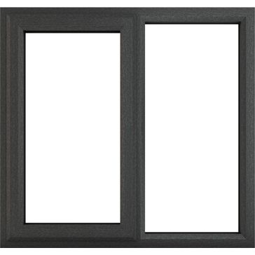 Crystal Left Hand Side Hung With Fixed Light uPVC Casement Double Glazed Window - Grey