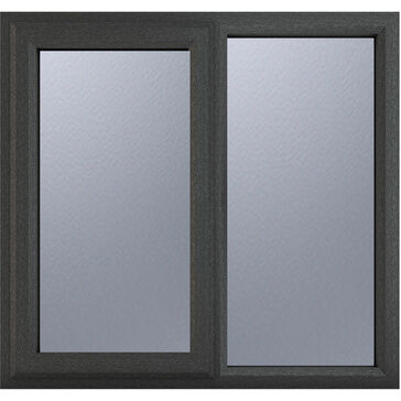 Crystal Left Hand Side Hung With Fixed Light uPVC Casement Double Glazed Window - Grey