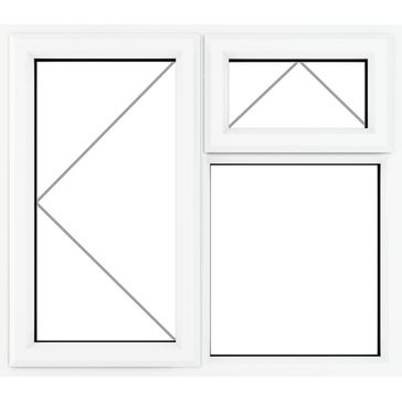 Crystal Left Hand Side Hung Top Opener Over Fixed Light uPVC Clear Double Glazed Window - White alternative
