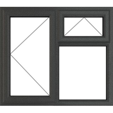 Crystal uPVC Left-Hand Side Hung Top-Opening Over Fixed Double Glazed Window – Light Grey alternative
