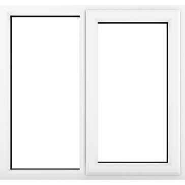 Crystal Right Hand Side Hung With Fixed Light uPVC Casement Double Glazed Window - White
