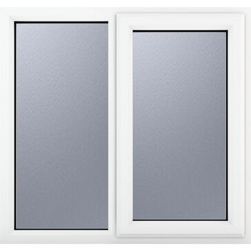 Crystal Right Hand Side Hung With Fixed Light uPVC Casement Window - White
