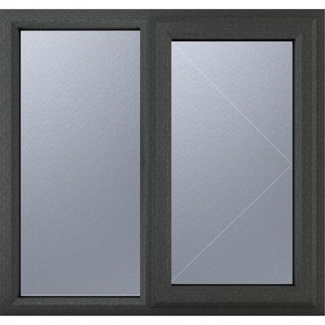 Crystal Right Hand Side Hung With Fixed Light uPVC Casement Double Glazed Window - Grey alternative