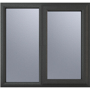 Crystal Right Hand Side Hung With Fixed Light uPVC Casement Window - Grey