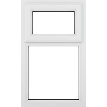 Crystal uPVC Top Hung Opening Over Fixed Light Double Glazed Window - White