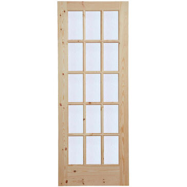 Traditional Knotty Pine 15 Light Obscure Glazed Door