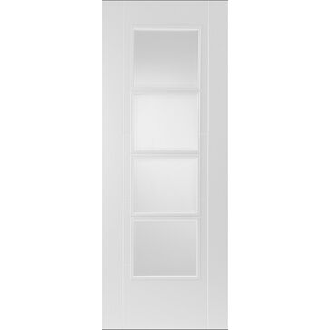 Mendes White ISEO 4 Light Clear Glazed Primed FD30 Fire Door