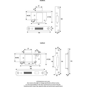 ERA Fortress BS3621 5 Lever Mortice Deadlock alternative