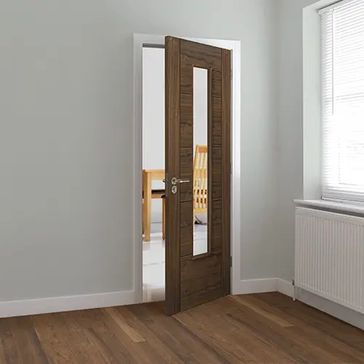 JB Kind Tigris Pre-Finished Walnut Glazed Internal Door alternative