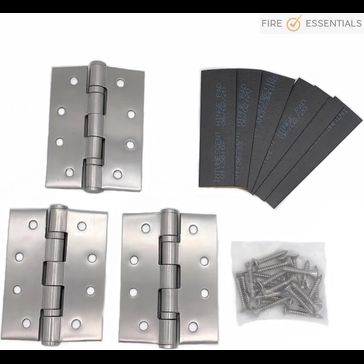 Fire Essentials Fire Rated Lever Handle, 76mm Latch &amp; 4" Hinge Pack alternative