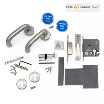Fire Essentials Complete Handle and Lock Door Pack (Deadlock, Cylinder and Escutechon)