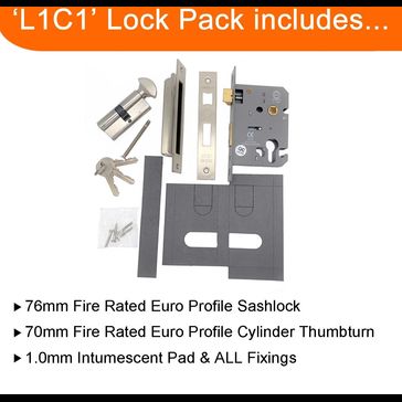Fire Essentials CE Fire Rated Sashlock &amp; Thumbturn Pack alternative