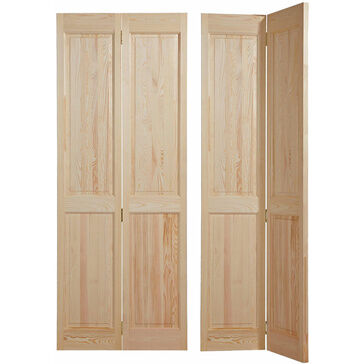 Door Giant Victorian-Style Unfinished Pine 4 Panel Bi-Fold Door
