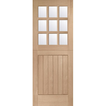 XL Joinery External Oak Double Glazed Stable 9 Light Door with Clear Glass