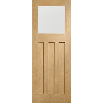 XL Joinery DX 3 Panel Unfinished Oak Obscure Glazed Internal Door - 1981mm x 762mm x 35mm