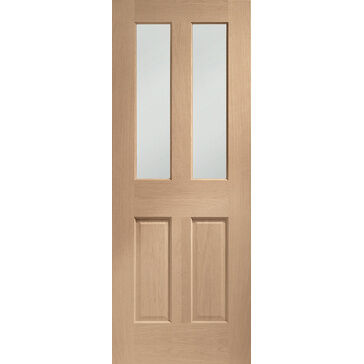XL Joinery Malton Internal Oak FD30 Fire Door with Clear Glass Oak Finish