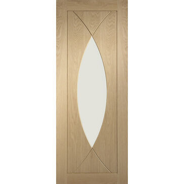 XL Joinery Pesaro Curved Groove Unfinished Oak 1 Light Glazed Internal Door