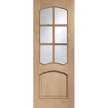 XL Joinery Riviera 6 Light Glazed Unfinished Oak Internal Door