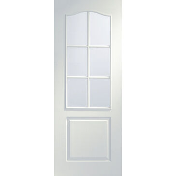 XL Joinery Classique 6 Light Clear Glazed White Moulded Internal Door