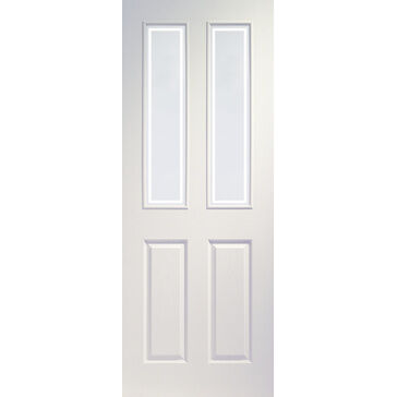 XL Joinery Internal White Moulded Victorian Door with Clear Glass White Finish