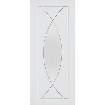 XL Joinery Internal White Primed Pesaro with Clear Glass White Finish