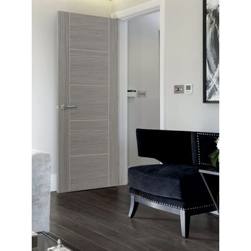 JB Kind Tigris Lava 5 Panel Pre-Finished Grey Laminate Internal Door alternative