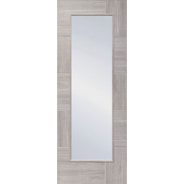 XL Joinery Ravenna White Grey Clear Glazed Laminated Internal Door
