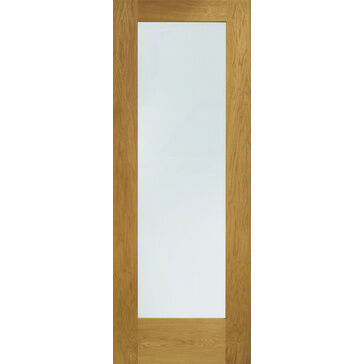 XL Joinery Pre-Finished Ext Oak Double Glazed Pattern 10 Door with Clear Glass Oak Finish