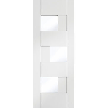 XL Joinery Perugia Pre-Finished White Internal Door with Clear Glass and White Finish