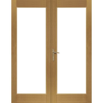 XL Joinery La Porte French Door In Pre-Finished External Oak (Brass Hardware) Oak Finish