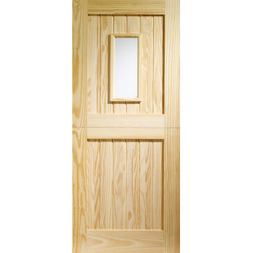 XL Joinery External Clear Pine Dowelled Stable 1 Light Door with Clear Glass Pine Finish