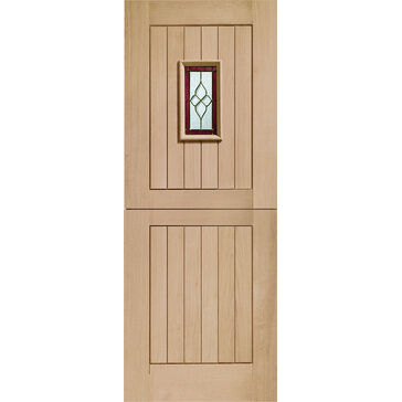 XL Joinery Chancery Unfinished Oak Triple Glazed Stable Door with Brass Caming