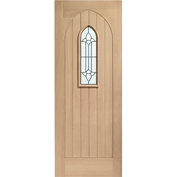 XL Joinery External Oak Triple Glazed Westminster Door with Black Caming Glass Oak Finish