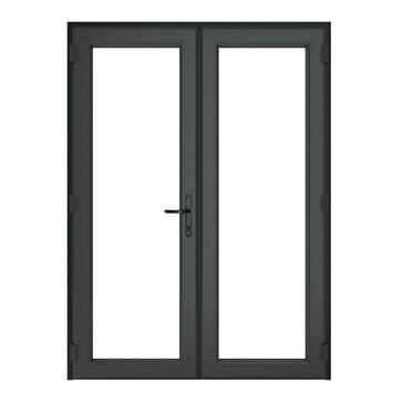 Crystal Grey uPVC Clear Triple Glazed Left Hand Master French Door