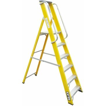 Lyte Heavy Duty EN131-2 Professional Non-Conductive Platform Step Ladder (Handrails Both Sides)
