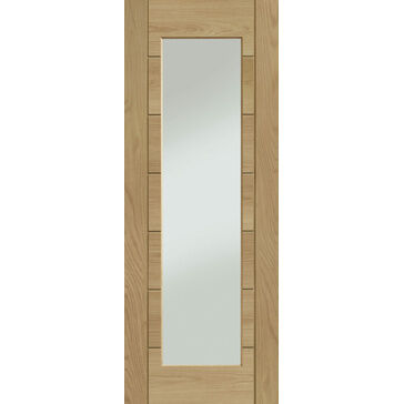 XL Joinery Oak Palermo 1L Fire Door with Clear Glass