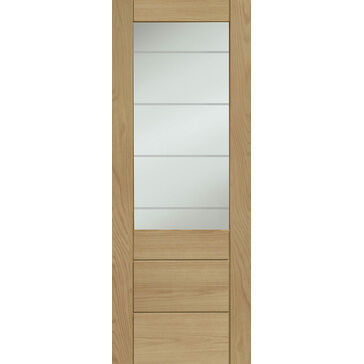 XL Joinery Oak Palermo 2XG Fire Door (Clear Etched Glass)