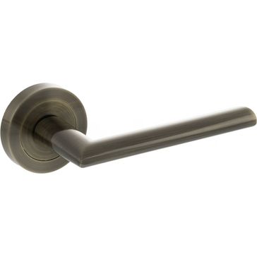 STATUS Alabama Lever Door Handle on Round Rose (Pair)