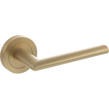 STATUS Alabama Lever Door Handle on Round Rose (Pair)